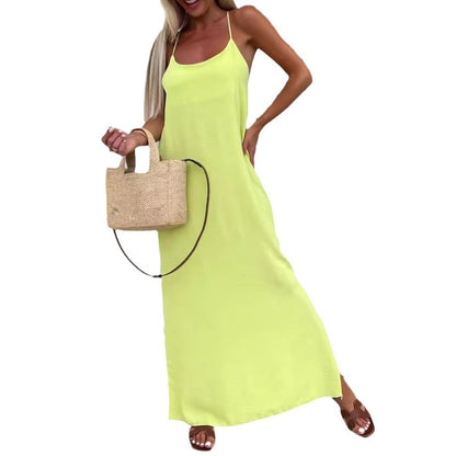 Robe Longue Élastique d’Été – Élégance Naturelle & Charme Bohème