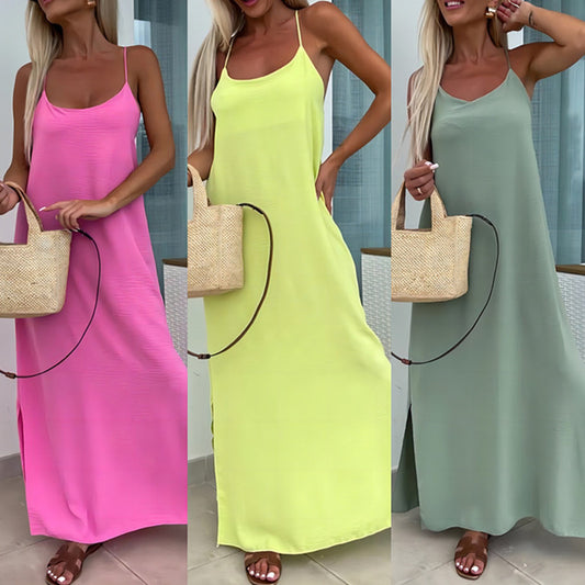 Robe Longue Élastique d’Été – Élégance Naturelle & Charme Bohème