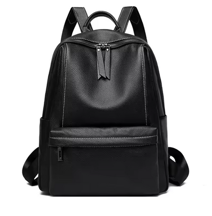 Sac à Dos en Cuir Véritable Souple – Élégance Décontractée & Grande Capacité